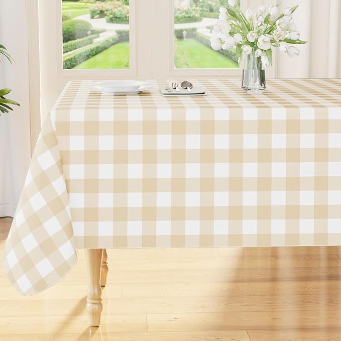 Smiry Rectangle Table Cloth, Waterproof Vinyl Tablecloth by Smiry