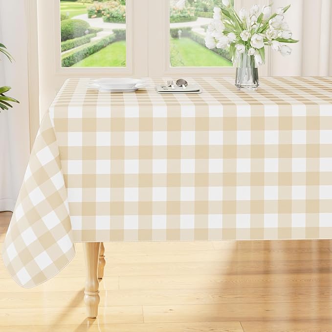 Smiry Square Table Cloth, Waterproof Vinyl Tablecloth by Smiry