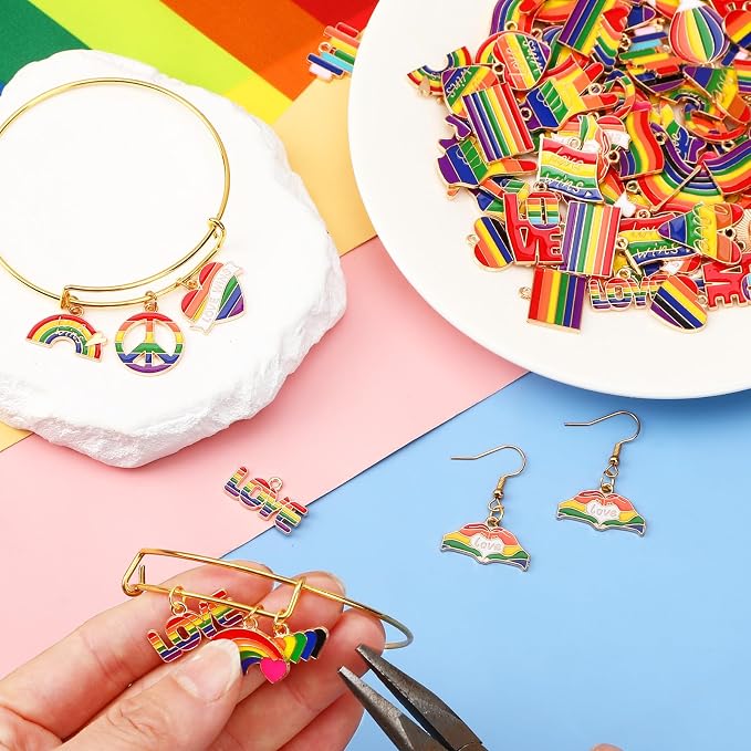 MARFOREVER 120 PCS Rainbow Charms - Image 5