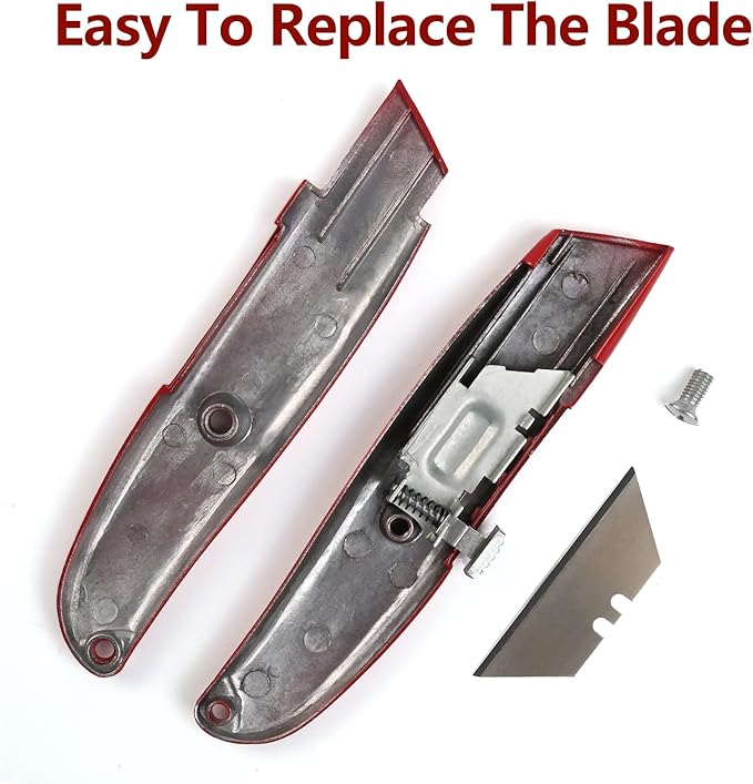 DIYSELF 2Pack Utility Knife Box Cutter Retractable Blade Heavy Duty(Red)