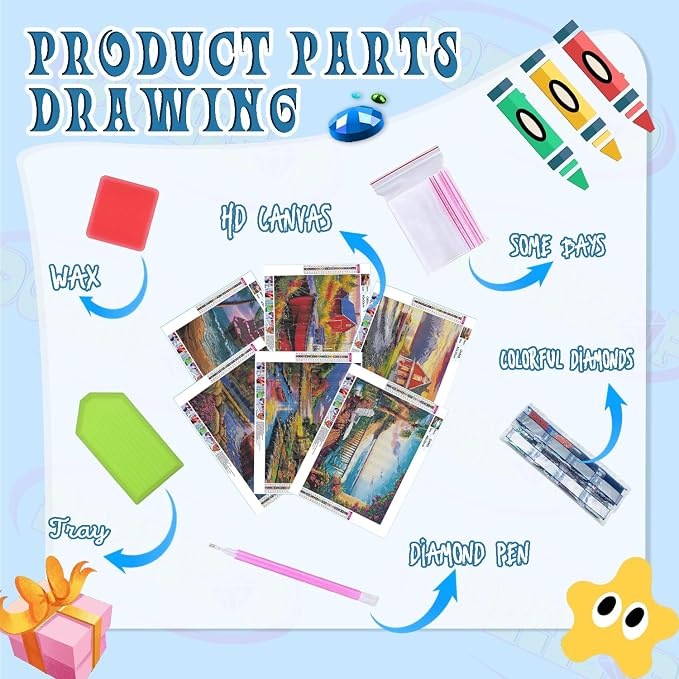DOZEEZOP 6 Pack 5D Diamond Painting Kits - Image 3