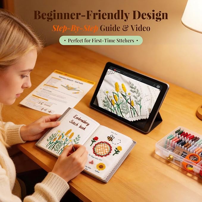 CYANFOUR 2026 New Embroidery Stitch Book Kit - Image 3