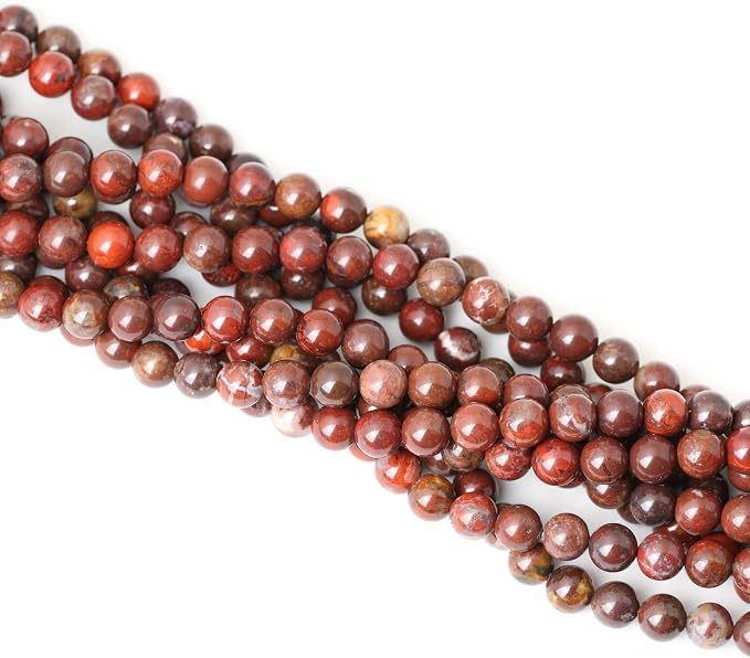 45PCS 8mm Natural Red Brecciated Jasper Gemstone Round Loose Beads Stone Beads - Image 4