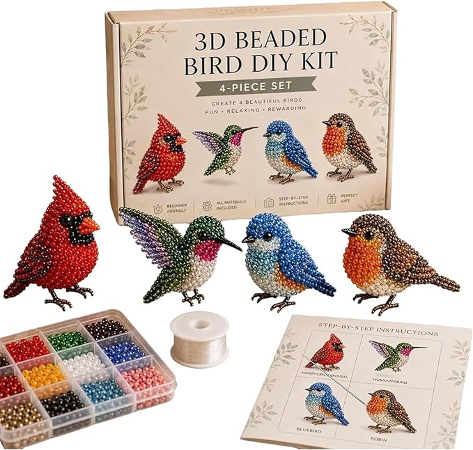 YADUO Tiny 3D Beaded Animal DIY Kit, Easy DIY Beading Embroidery Kit by YADUO