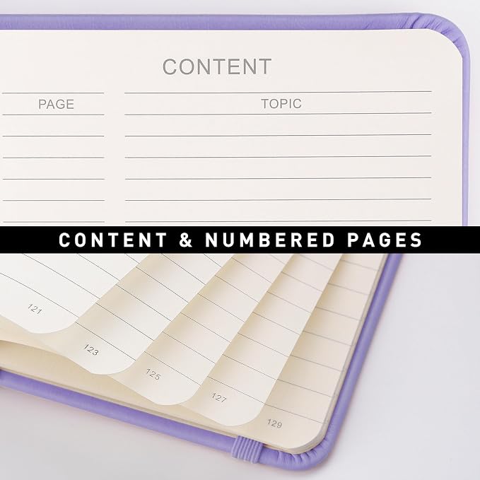 RETTACY Lined Journal Notebook, 192 Numbered Pages, A5 Size | Leather Hardcover - Image 4