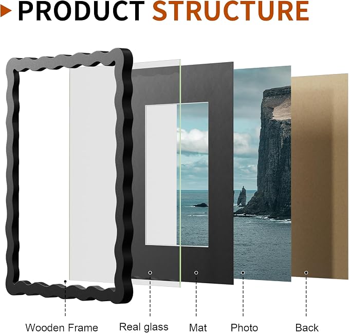8X10 Wavy Picture Frame With Mat - Image 4