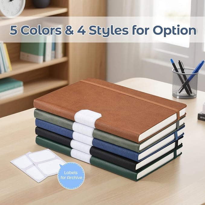 Dotted Journal, 5 Pack Hardcover Notebook, Dot Grid Notebook Journal - Image 6