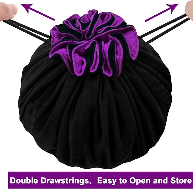 SIQUK Large Dice Bag with Pockets Drawstring Dice Bag DND Dice Storage Bag Big - Image 4