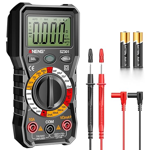 ANENG Digital Multimeter Tester with Amp Ohm Volt Clamp Meter Measures Current, AC/DC Voltage,Capacitance, Resistance, Diodes, Continuity Frequency Backlight Electrican Tools