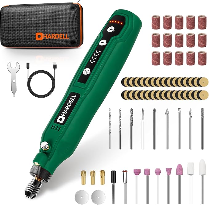 HARDELL Mini Cordless Rotary Tool, 5-Speed Rotary Tool Kit by HARDELL
