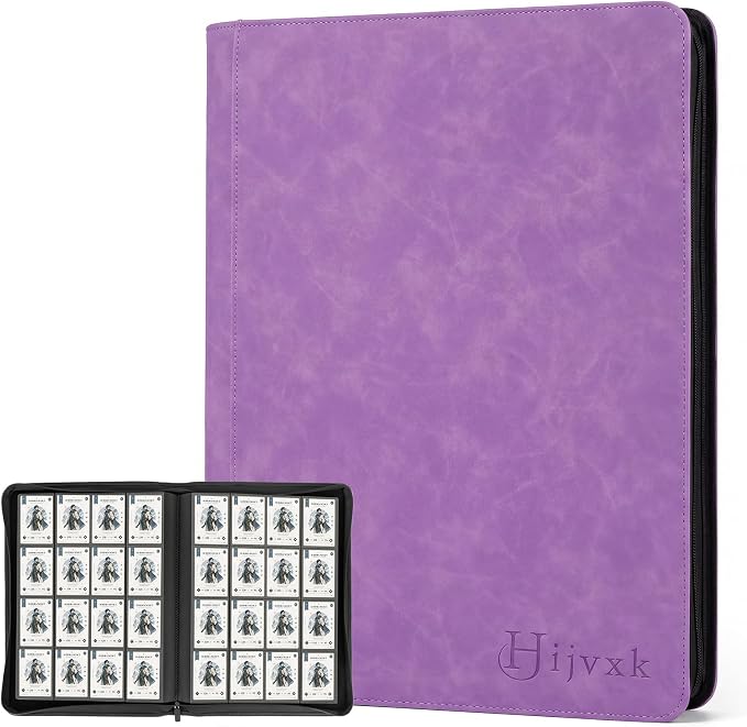 Card Binder 16 Pocket, Premium 1024 Double Sided Pocket Collection Binder by Hijvxk