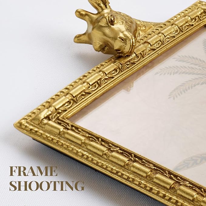 Cuspin Gold Picture Frame 6x8 Frames, Ornate Vintage Resin Photo Frame - Image 3