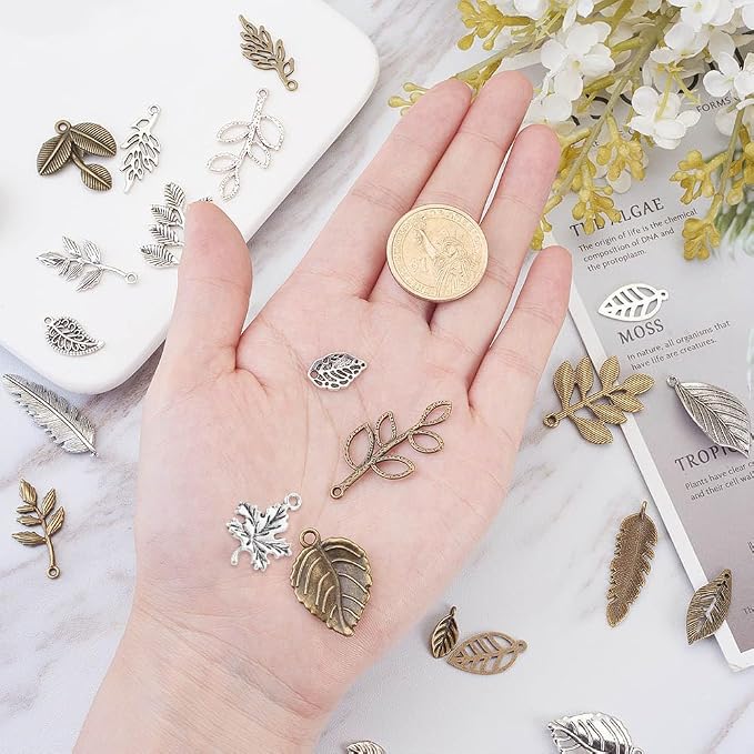 PH PandaHall 14 Styles Tree Leaf Charms - Image 4