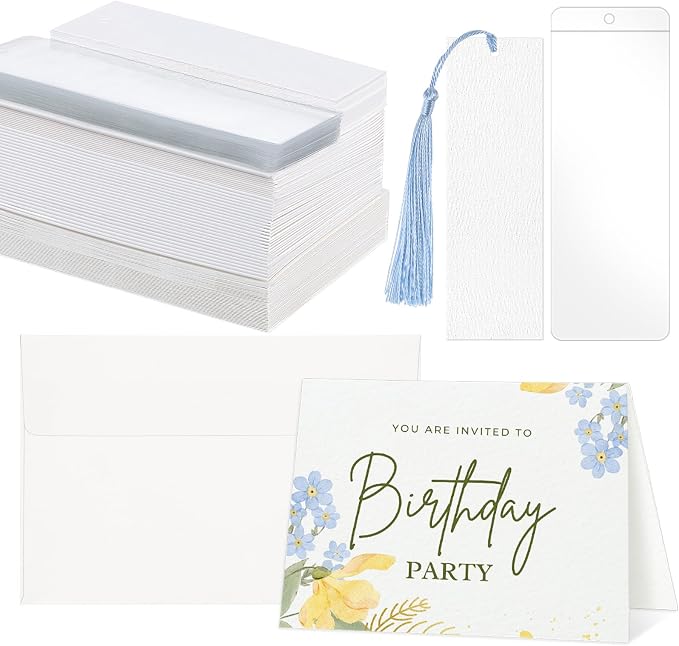 200 Pcs Watercolor Bookmark Making Kit, 40 Blank Bookmarks by Prudiut