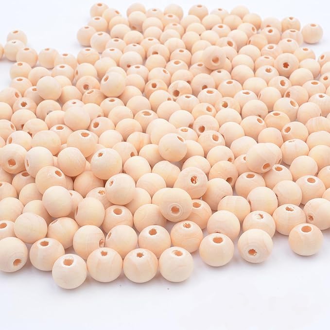 10mm Wooden Beads for Craft, Bead Garland, Farmhouse Decor by Modpion