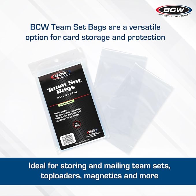 BCW Resealable Team Set Bags – 200 Count | Holds 35 Loose Cards or 5 Standard - Image 2