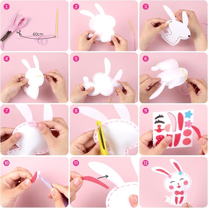 Funtopia Sewing Kit for Kids, 10 Easy DIY Projects of Stuffed Animal - Image 3