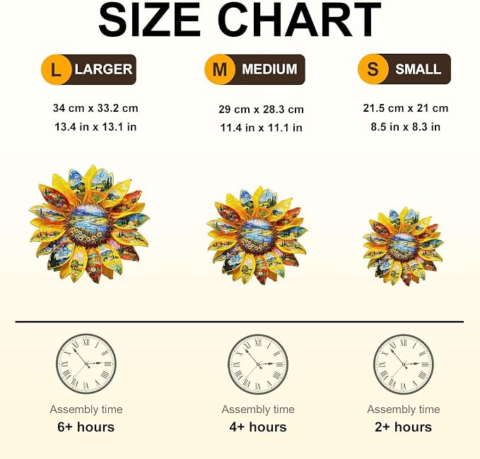 Sunflower Oil Painting Puzzles Adults Gifts Wooden 100 Pieces 8.5 * 8.3in - Image 4