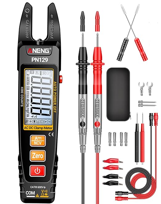 ANENG Clamp Meter Multimeter Tester TRMS 4000 Counts with U-Shaped Jaw with NCV Amp Ohm Volt Measures AC/DC Current, Voltage,Capacitance,Resistance,Continuity,Frequency Backlight Electrican Tools