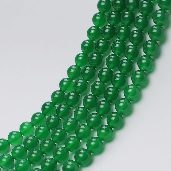 MJDCB 7A Natural Green Agate Beads Round Stone Loose Beads - Image 7