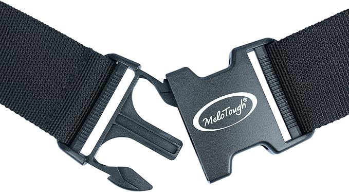 MELOTOUGH Tool Web Work Belt Buckle 2" inch Wide belt Black Simple Style for Woodworkers and Contractors