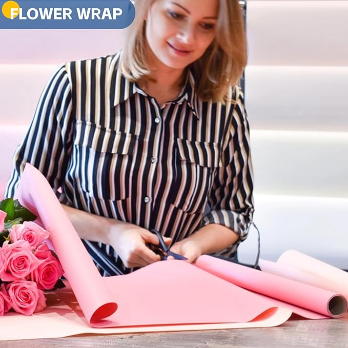 Pink Wrapping Paper 15"x450", Light Pink Bulletin Board Construction Craft - Image 4