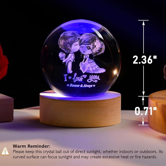 IFOLAINA 3D Couple Crystal Ball Wedding Gifts - Image 4