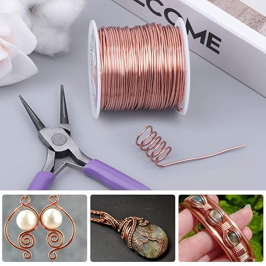 anezus 20 Gauge Jewelry Wire, 28 Yards Craft Wire Tarnish Resistant Copper - Image 6