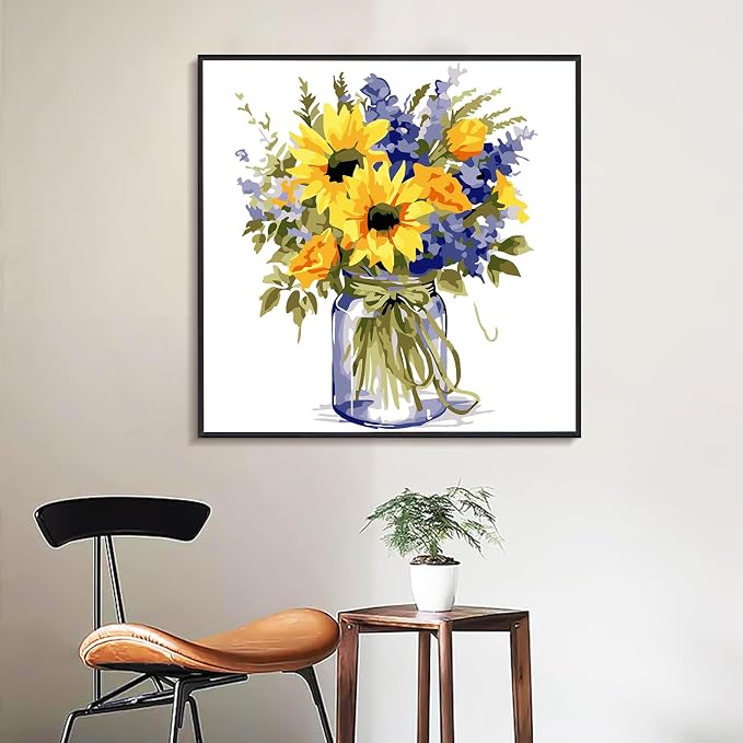 Yezavesu Flower Framed Paint by Numbers Kit - Image 7