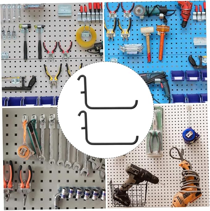 COHEALI 3pcs Heavy Duty Pegboard Hooks Iron Tool Hangers Baked Enamel Finish Accessories for Garage and Workshop Organization Easy to Install Utility Hooks
