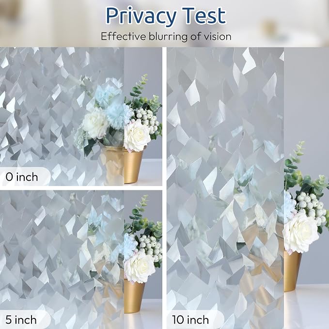rabbitgoo Window Privacy Film, Crystal Icicles, 17.5" x 157.4" | Stained Glass - Image 9