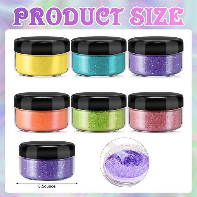 Heigble 6 Pcs 0.5 Ounce Glitter Embossing Powder Set - Image 2