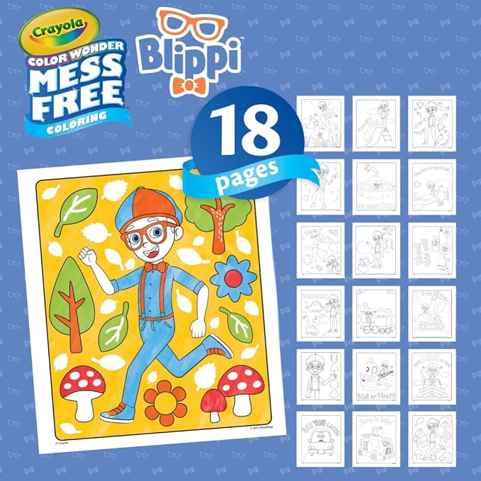 Crayola Blippi Color Wonder Coloring Set, 18 Blippi Mess Free Coloring Pages - Image 2
