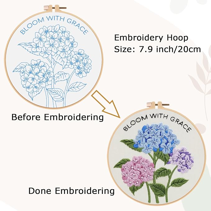 Nuberlic Hydrangea Embroidery Kits - Image 8