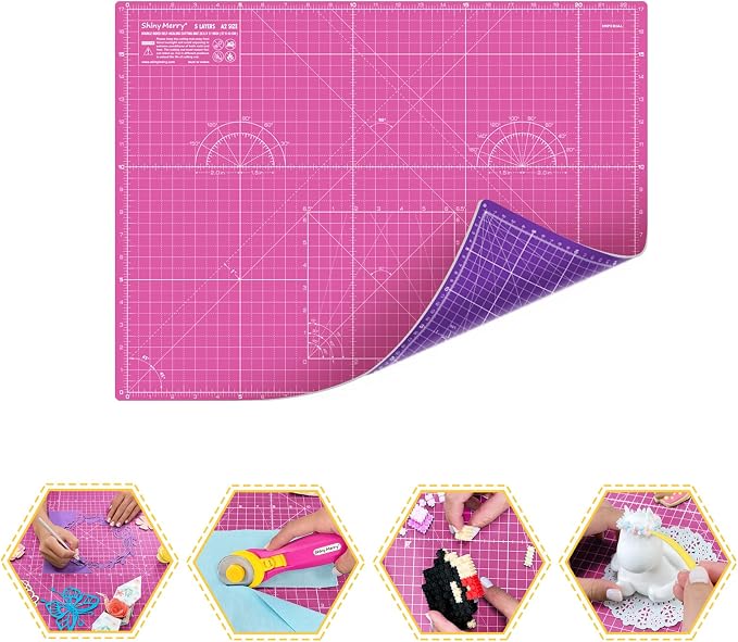 Self Healing Cutting Mat A2 18"x 24" Double Sided Pink Mat by ShinyMerry