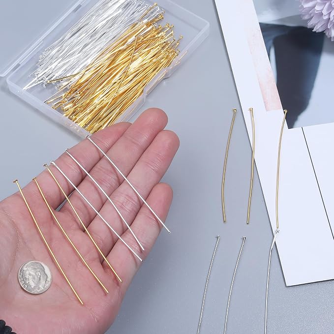 200 Pcs 70mm/2.76 Inch 21 Gauge Head Pins - Image 3
