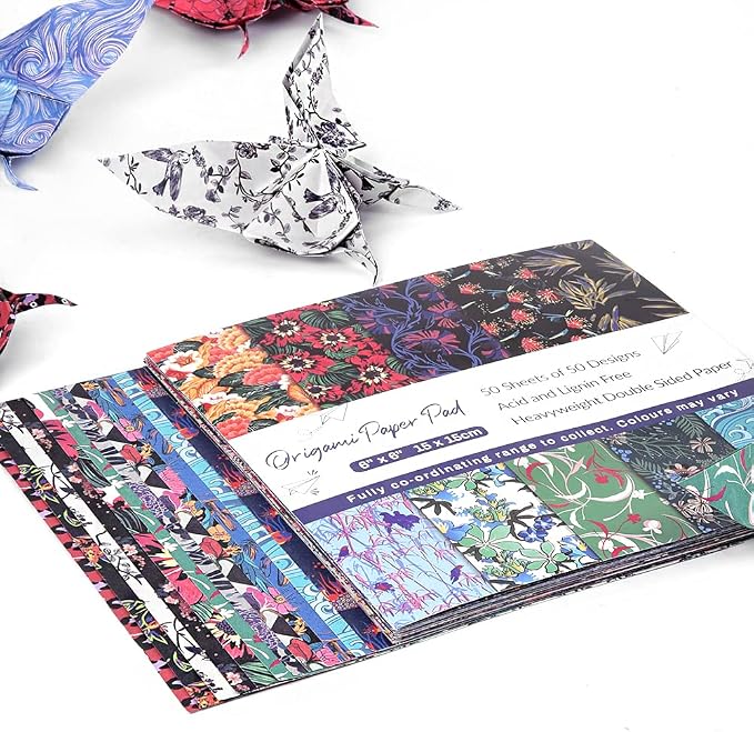 Origami Paper Kit 100 Sheets 70GSM 6 Inch Square Double Sided Color 100 Vivid - Image 4