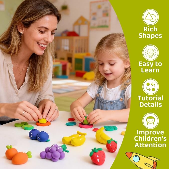 Both idea Air Dry Clay Kit, Food Theme | 12 Packs, Non-Toxic Kids Gift | School - Image 2