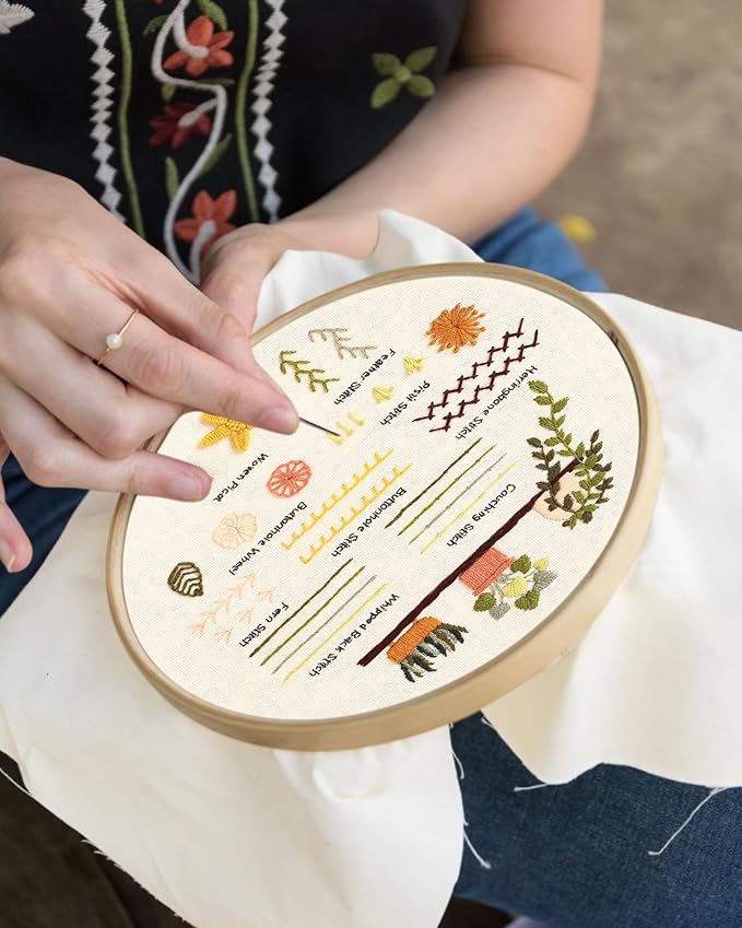 Santune 3 Sets Embroidery Kit for Beginners Adults, Learn Over 30 Different - Image 2