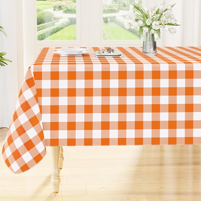 Smiry Rectangle Table Cloth, Waterproof Vinyl Tablecloth by Smiry