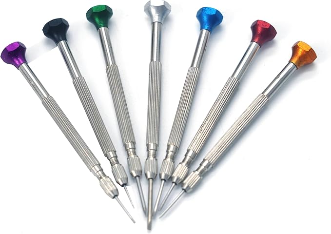 7 Pieces Precision Screwdriver, Jewellers Screwdriver Set, Watch Repair Screwdriver Set 0.6-1.6 mm, Micro Screwdriver for Watch Repair, Eyeglasses Repair, Jewellery Work, Electronics Repair