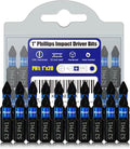 20 Pack Phillips Impact Driver Bits, #1 Phillips Head Magnetic Screwdriver Bits Set, 1 Inch S2 Alloy Steel Impact Bits, 1/4" Hex Shank Screwdriver Drill Bit, CNC Machined ph1 Impact Drill Bits