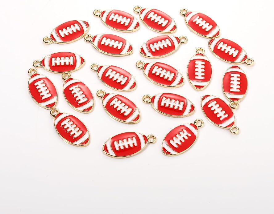 20PCS Sports Charms Enamel Basketball Baseball Pendant Charms - Image 5