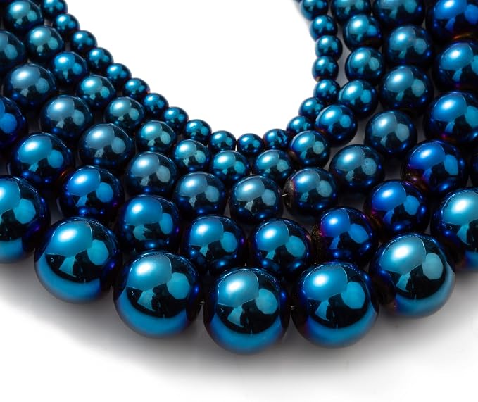Zenkeeper 108Pcs Blue Hematite Spacer Loose Beads Bulk - Image 2