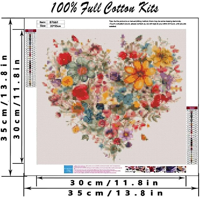 Valentine's Day Stamping Cross Stitch Kit, Flowers Counting Cross Stitch Kit - Image 2