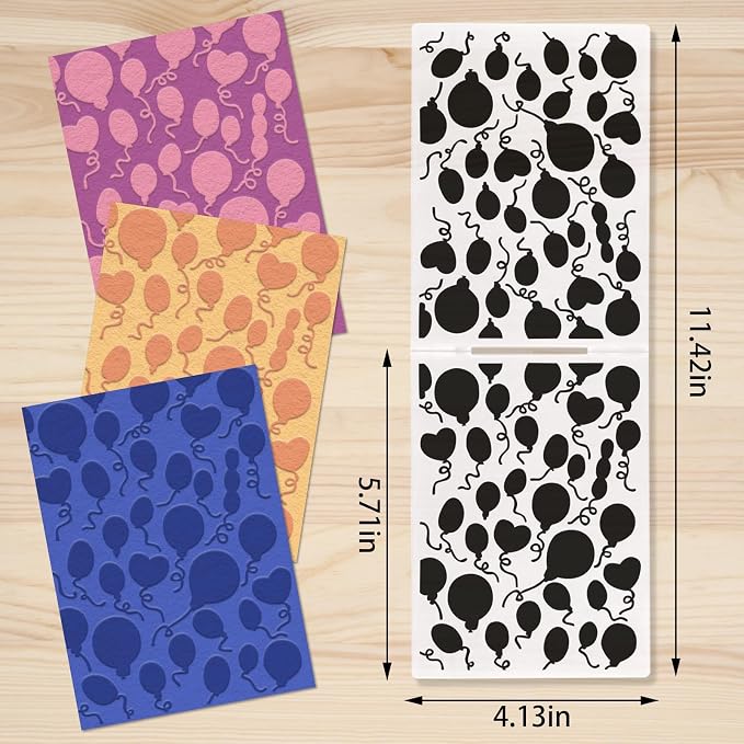Hying Holiday Balloon Plastic Embossing Folders - Image 2