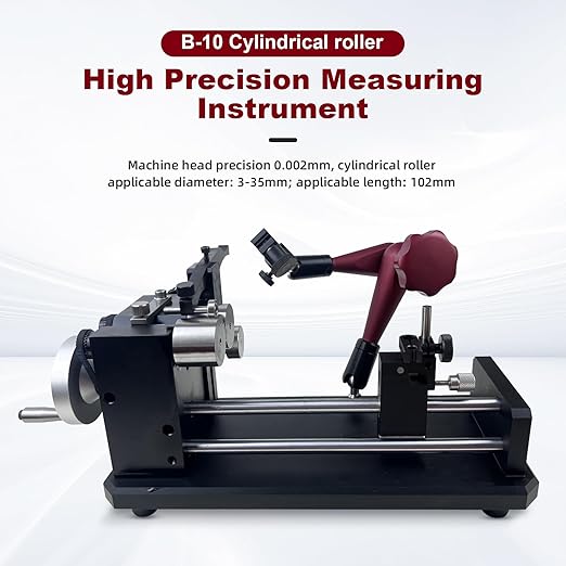 Concentricity Tester, Coaxiality Measuring Instrument, Measuring Dia 3-35mm, Length 102mm, Precision Resolution 0.002mm, with A Two Measuring Stand and an Sliding Guide Rail