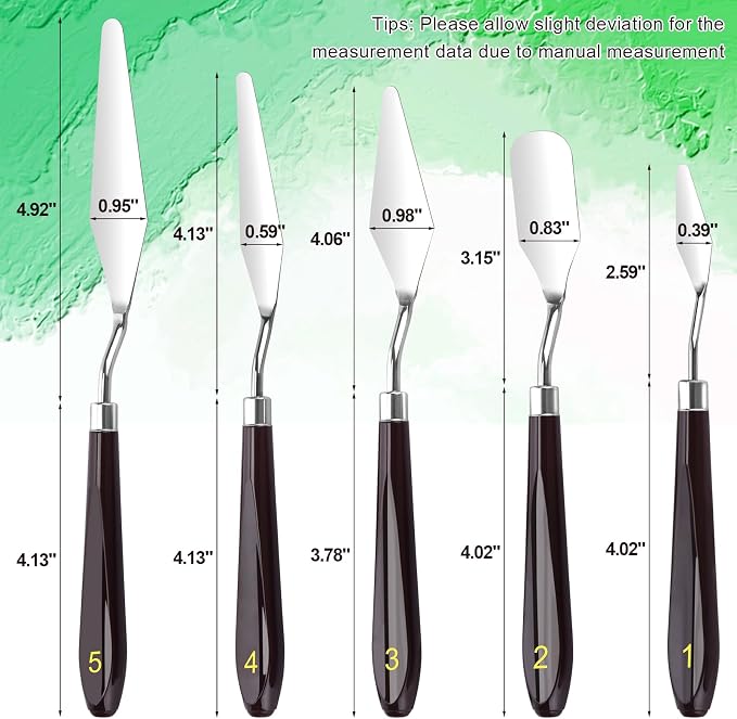 5 Piece Palette knifes Painting Knife Set Supplies - Image 2