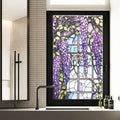 Wisteria Stained Glass Window Frosted Film, Thickened Static Cling Window Cling by WBQMUNY