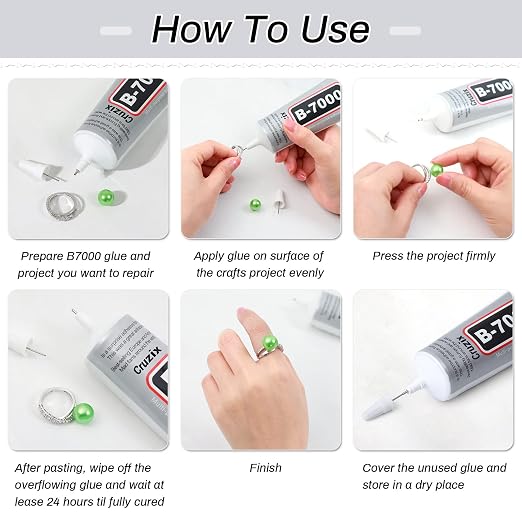 B7000 Jewelry Bead Glue for Jewelry Making, Crystal Clear Glue 3.7 fl oz - Image 6
